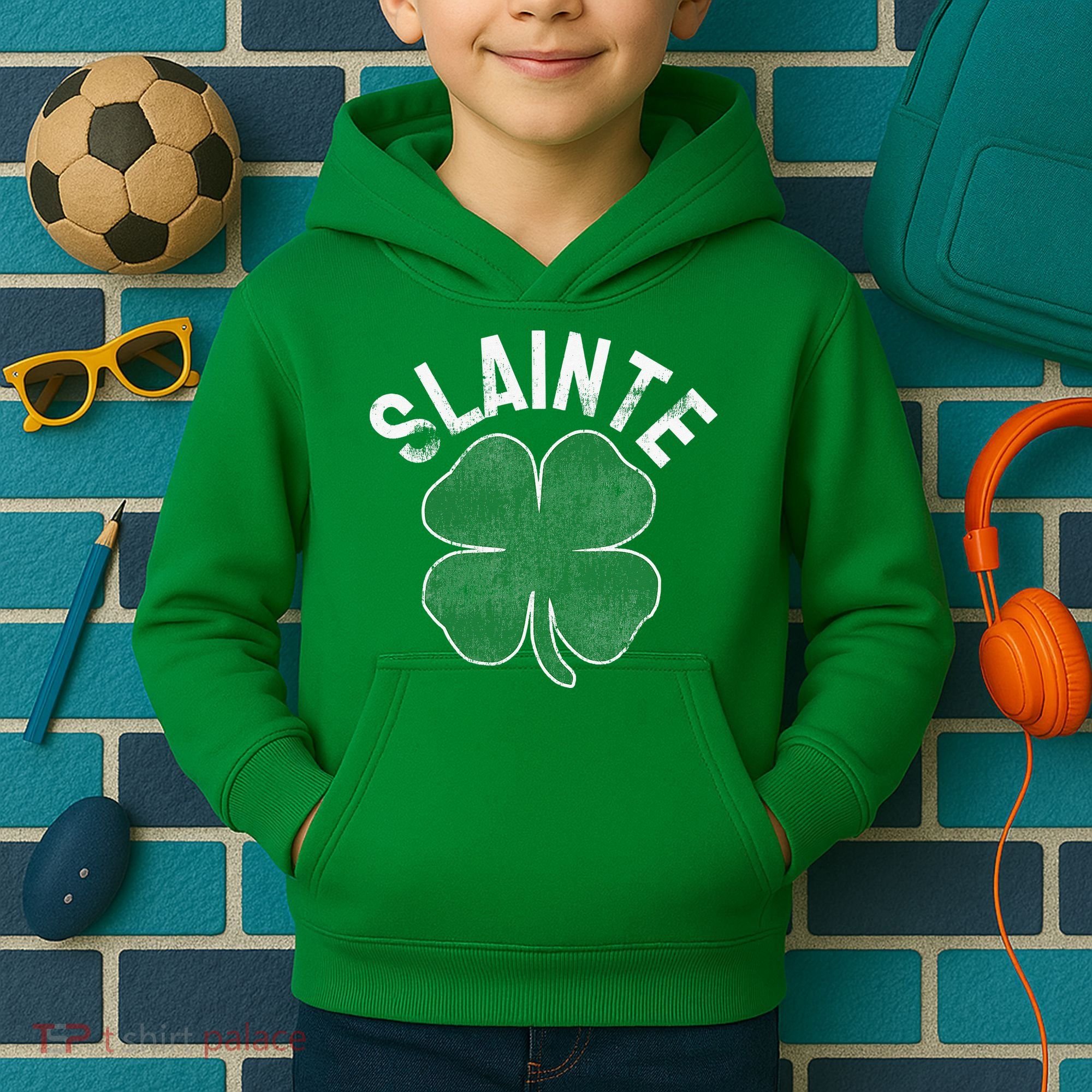 Slainte Beer Drinking Irish ST PATRICKS DAY Shamrock Kids Hoodie