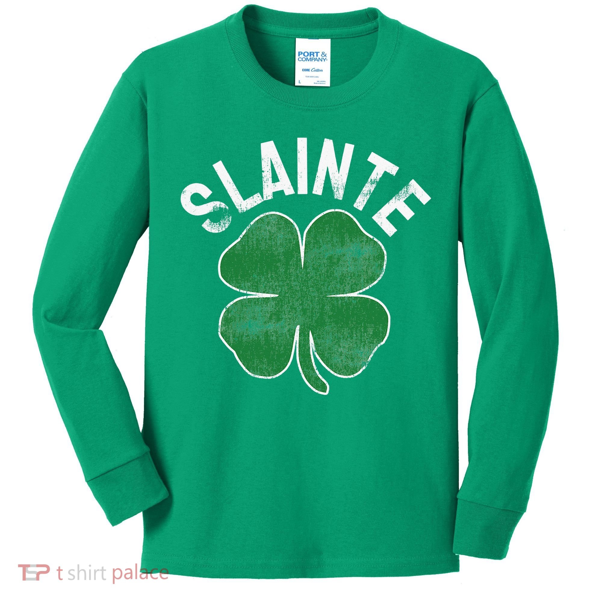 Slainte Beer Drinking Irish ST PATRICKS DAY Shamrock Kids Long Sleeve Shirt