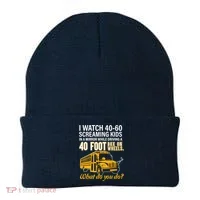 School Bus Driver Watch Screaming Drive Box On Wheels Beanie thumb 0