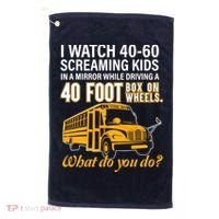 School Bus Driver Watch Screaming Drive Box On Wheels Golf Towel thumb 0
