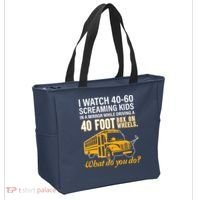 School Bus Driver Watch Screaming Drive Box On Wheels Tote Bag thumb 2