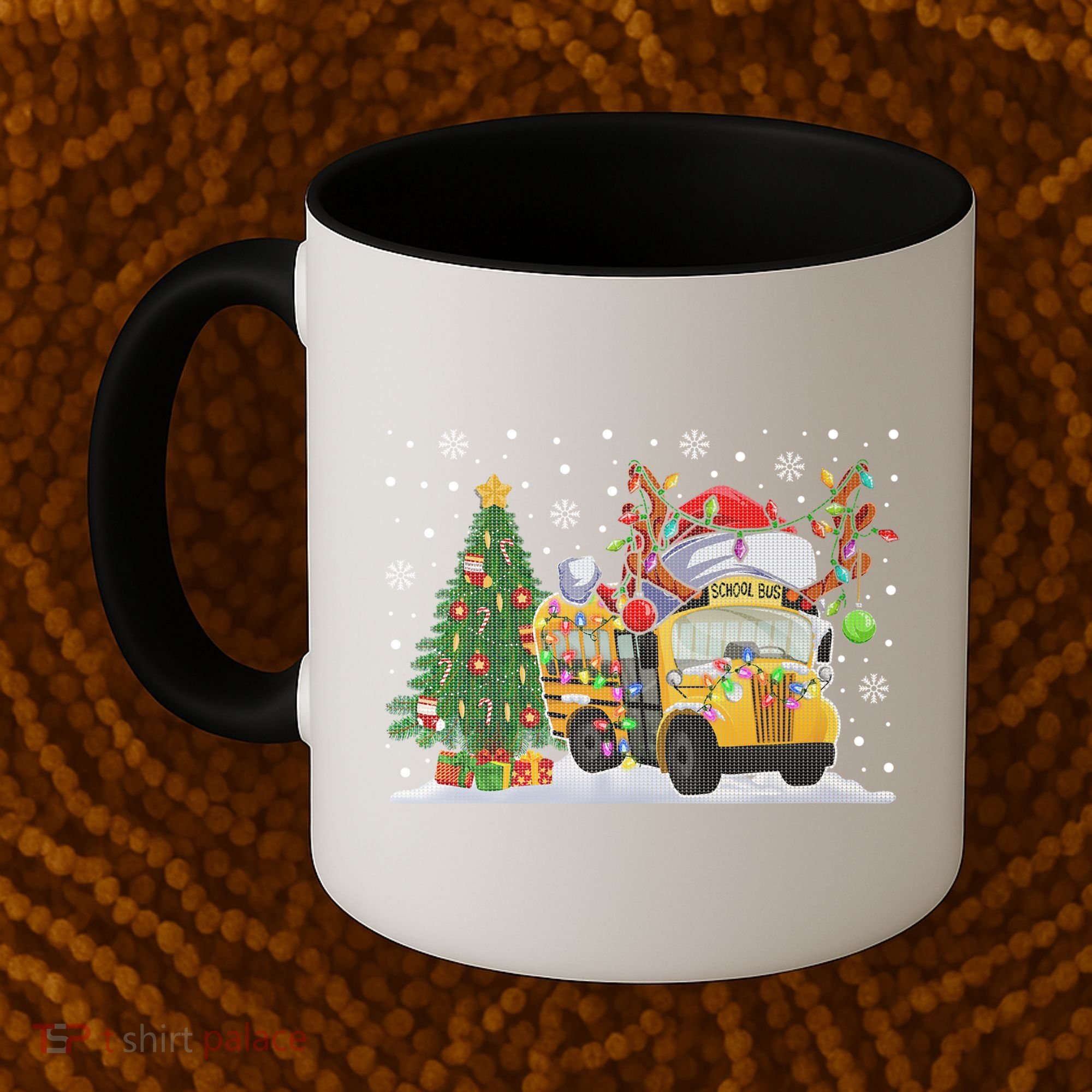 School Bus Driver Reindeer Santa Hat Ugly Christmas Sweater Coffee Mug