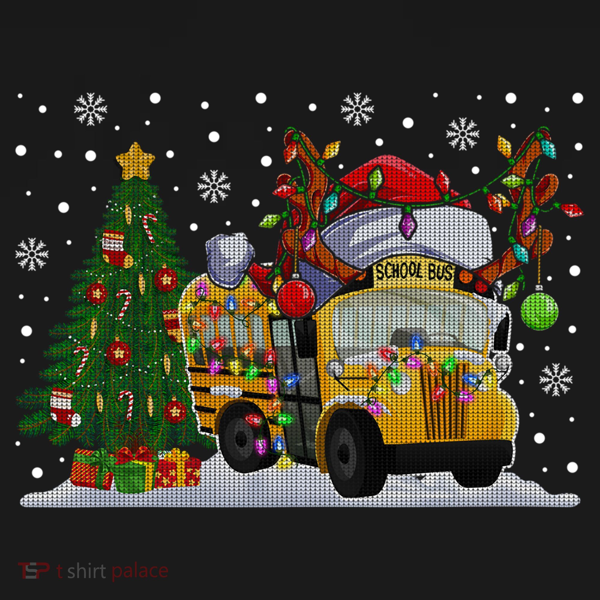 School Bus Driver Reindeer Santa Hat Ugly Christmas Sweater Women's Hoodie
