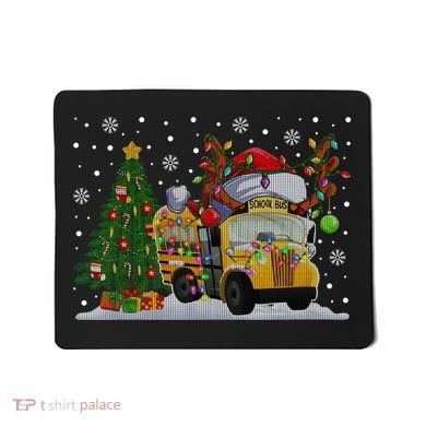 School Bus Driver Reindeer Santa Hat Ugly Christmas Sweater Mousepad