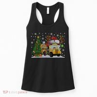 School Bus Driver Reindeer Santa Hat Ugly Christmas Sweater Women's Tank Top thumb 0
