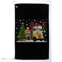 School Bus Driver Reindeer Santa Hat Ugly Christmas Sweater Golf Towel thumb 0