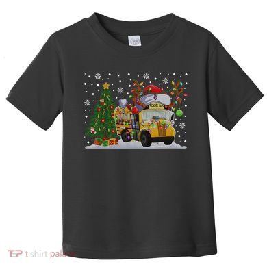 School Bus Driver Reindeer Santa Hat Ugly Christmas Sweater Toddler T-Shirt