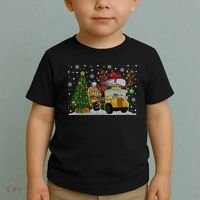 School Bus Driver Reindeer Santa Hat Ugly Christmas Sweater Toddler T-Shirt thumb 2