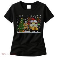 School Bus Driver Reindeer Santa Hat Ugly Christmas Sweater Women's T-Shirt thumb 0