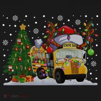 School Bus Driver Reindeer Santa Hat Ugly Christmas Sweater Women's T-Shirt thumb 6