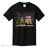School Bus Driver Reindeer Santa Hat Ugly Christmas Sweater Kids T-Shirt thumb 0