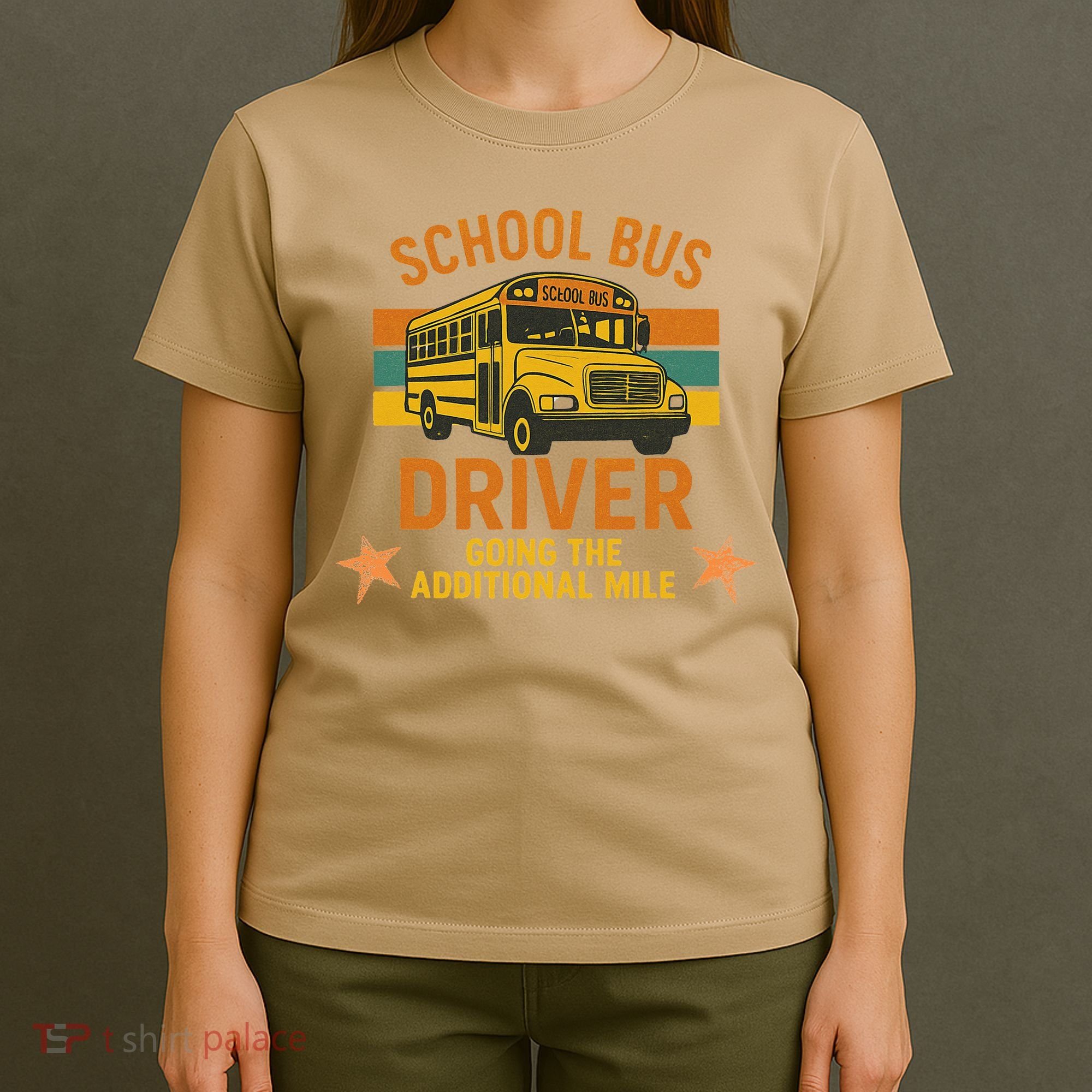 School Bus Driver Going The Additional Mile Vintage Retro T-Shirt