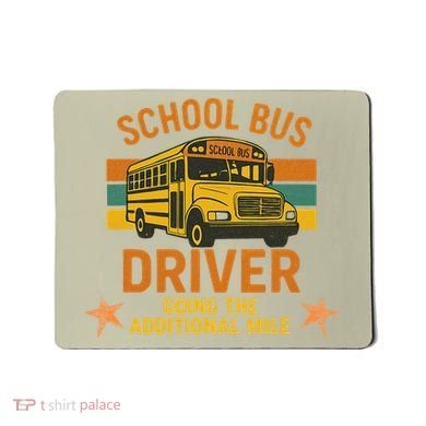 School Bus Driver Going The Additional Mile Vintage Retro Mousepad