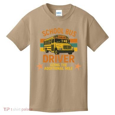 School Bus Driver Going The Additional Mile Vintage Retro Kids T-Shirt