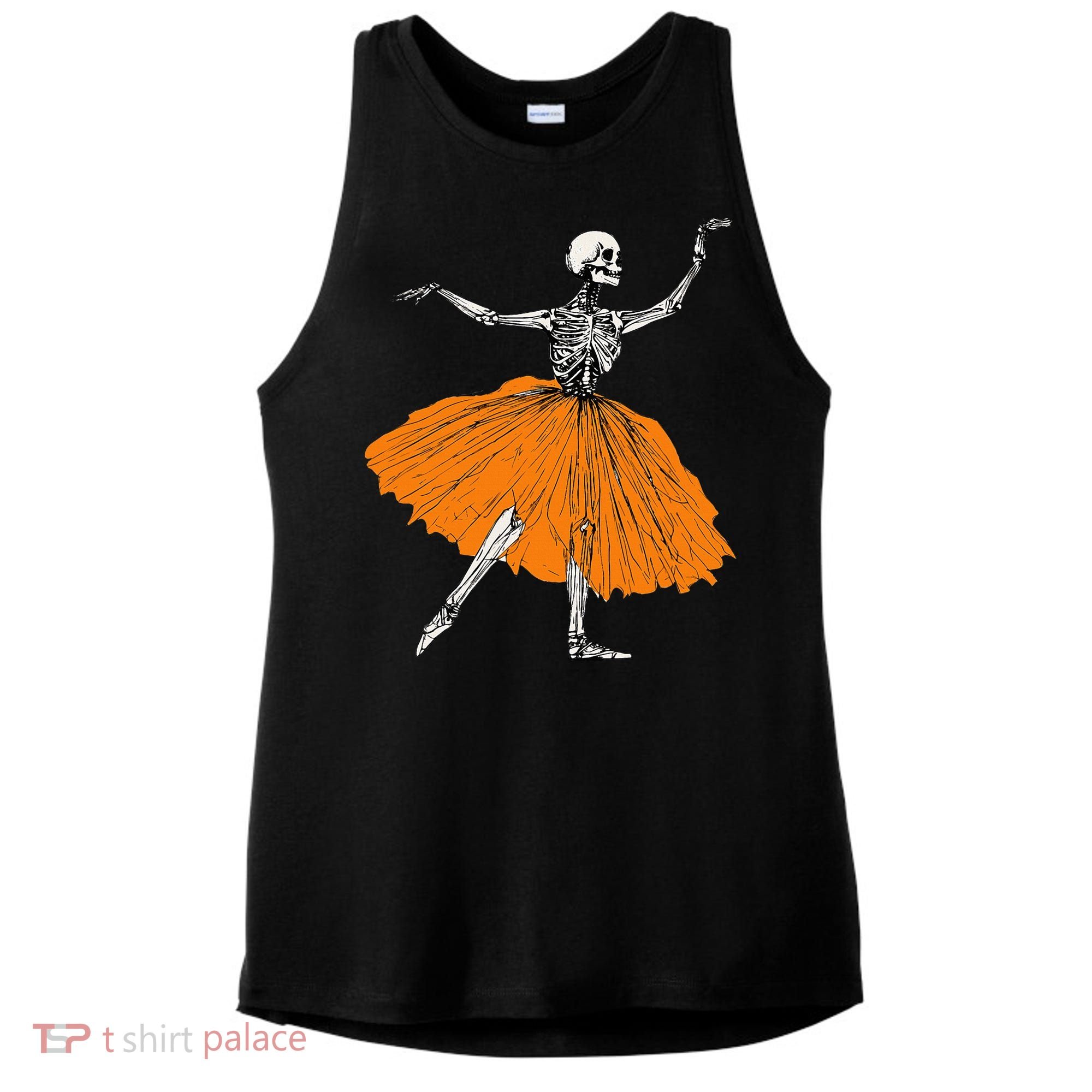 Skeleton Ballerina Dance Tutu Spooky Ballet Dancer Halloween Ladies PosiCharge Tri-Blend Wicking Tank