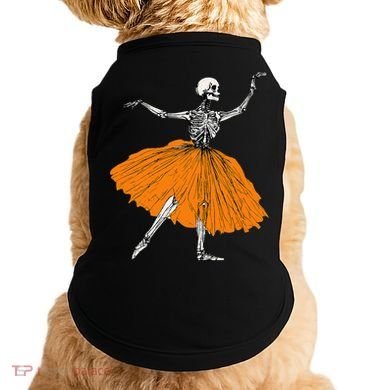 Skeleton Ballerina Dance Tutu Spooky Ballet Dancer Halloween Doggie Tank