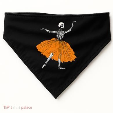 Skeleton Ballerina Dance Tutu Spooky Ballet Dancer Halloween USA-Made Doggie Bandana