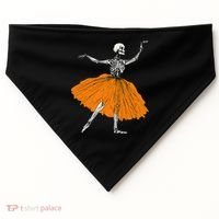 Skeleton Ballerina Dance Tutu Spooky Ballet Dancer Halloween USA-Made Doggie Bandana thumb 0
