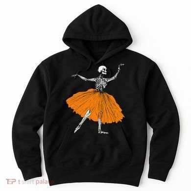 Skeleton Ballerina Dance Tutu Spooky Ballet Dancer Halloween Hoodie