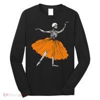 Skeleton Ballerina Dance Tutu Spooky Ballet Dancer Halloween Long Sleeve Shirt thumb 0