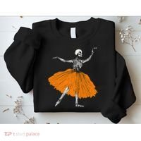 Skeleton Ballerina Dance Tutu Spooky Ballet Dancer Halloween Sweatshirt thumb 2