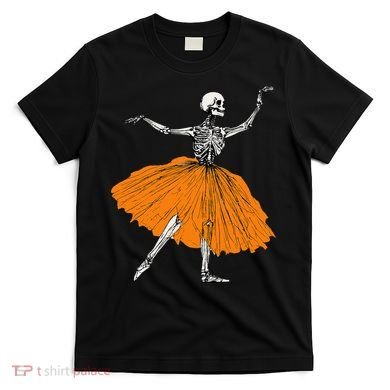 Skeleton Ballerina Dance Tutu Spooky Ballet Dancer Halloween T-Shirt
