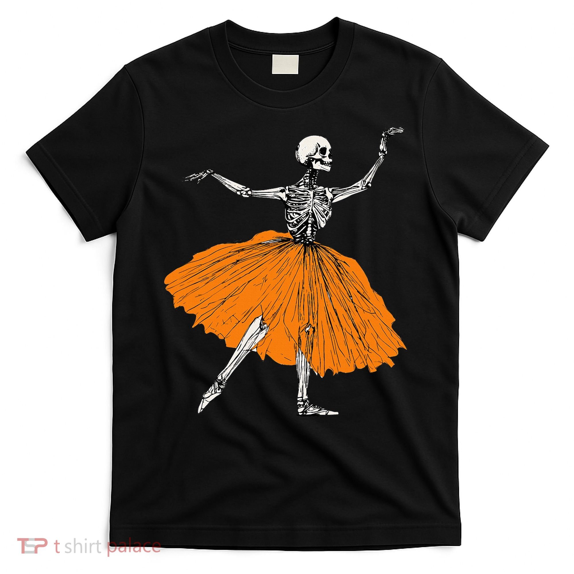 Skeleton Ballerina Dance Tutu Spooky Ballet Dancer Halloween T-Shirt