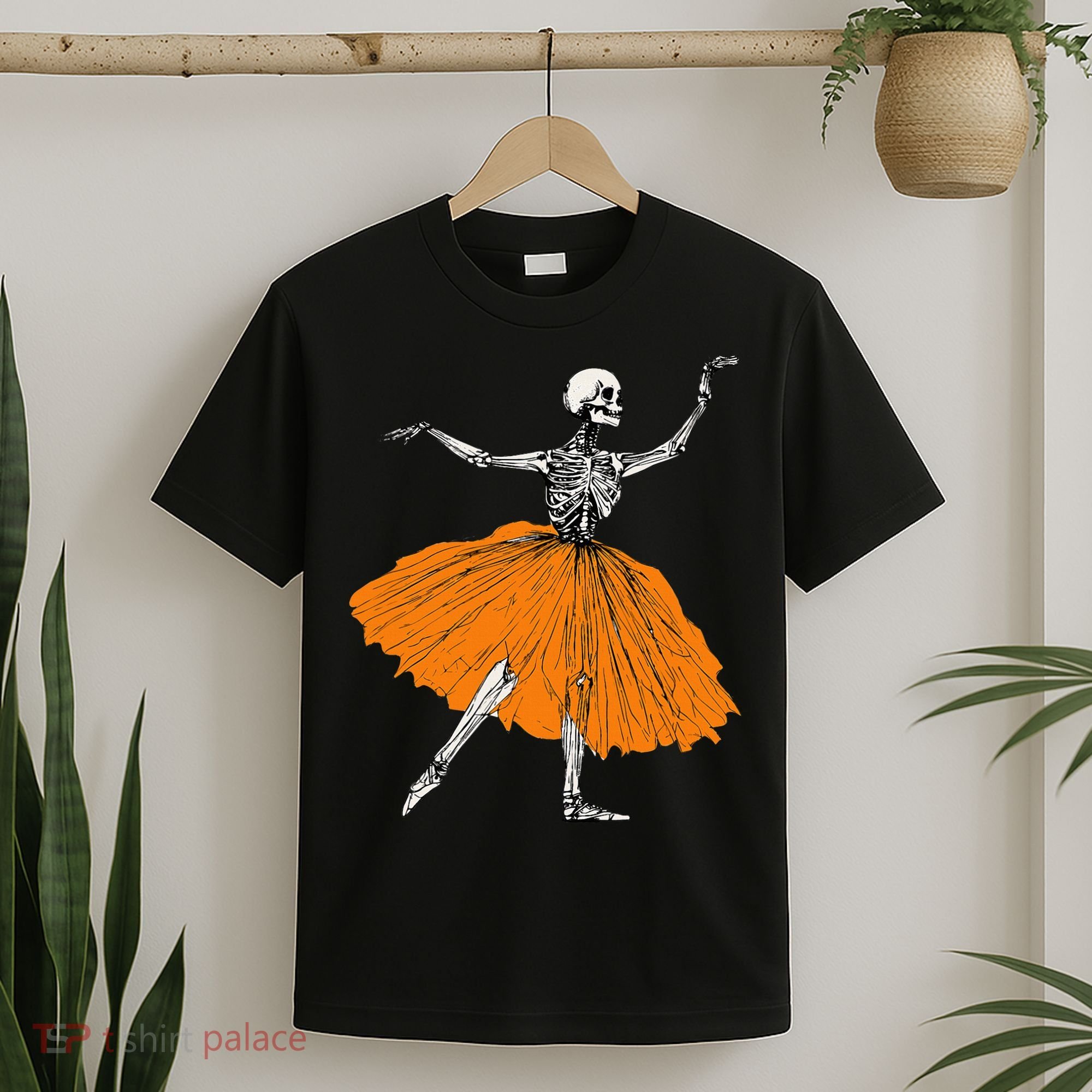 Skeleton Ballerina Dance Tutu Spooky Ballet Dancer Halloween T-Shirt