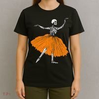 Skeleton Ballerina Dance Tutu Spooky Ballet Dancer Halloween T-Shirt thumb 4