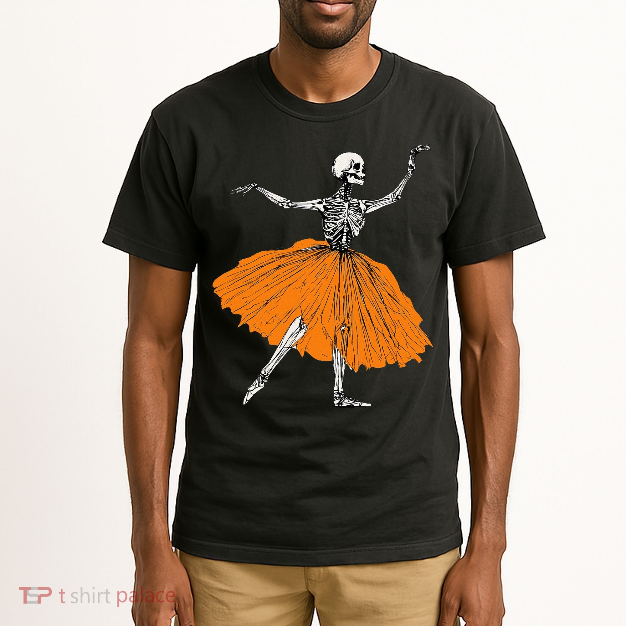Skeleton Ballerina Dance Tutu Spooky Ballet Dancer Halloween Tall T-Shirt