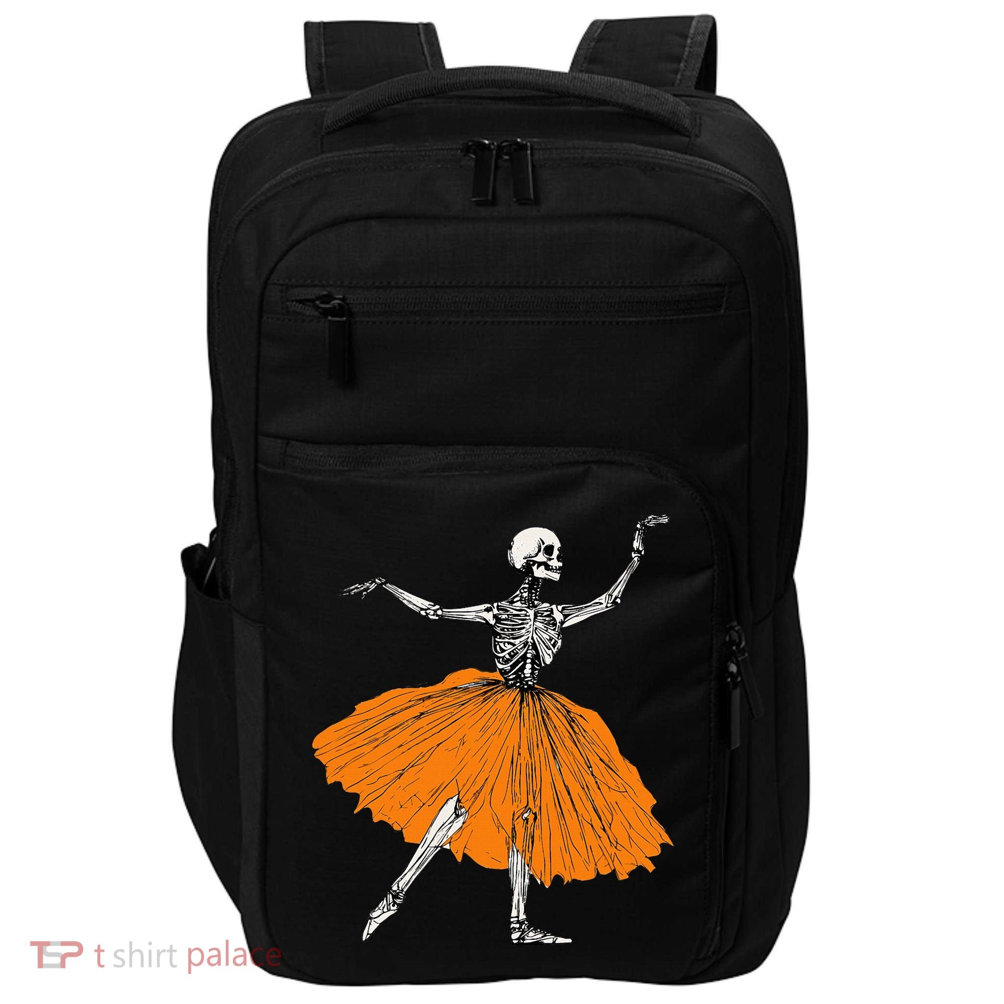 Skeleton Ballerina Dance Tutu Spooky Ballet Dancer Halloween Impact Tech Backpack