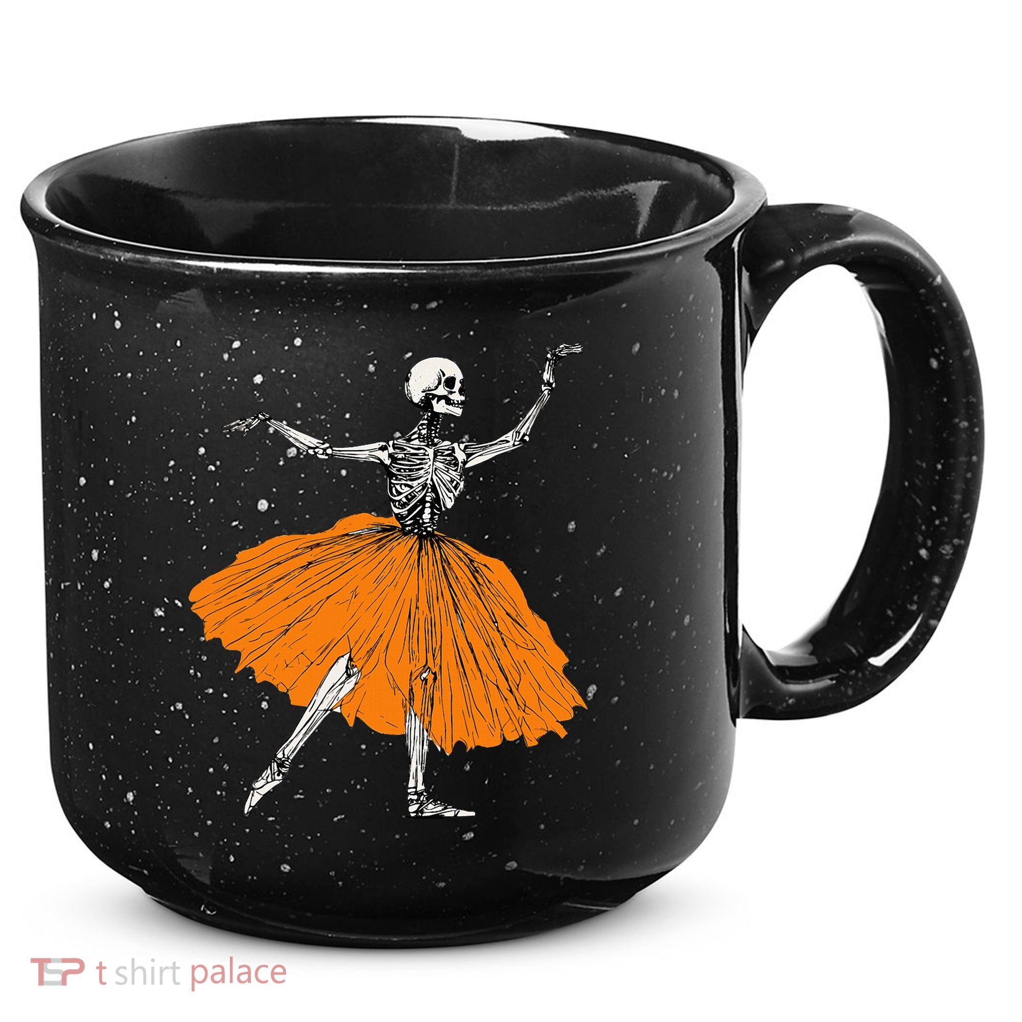 Skeleton Ballerina Dance Tutu Spooky Ballet Dancer Halloween 15oz Campfire Ceramic Mug
