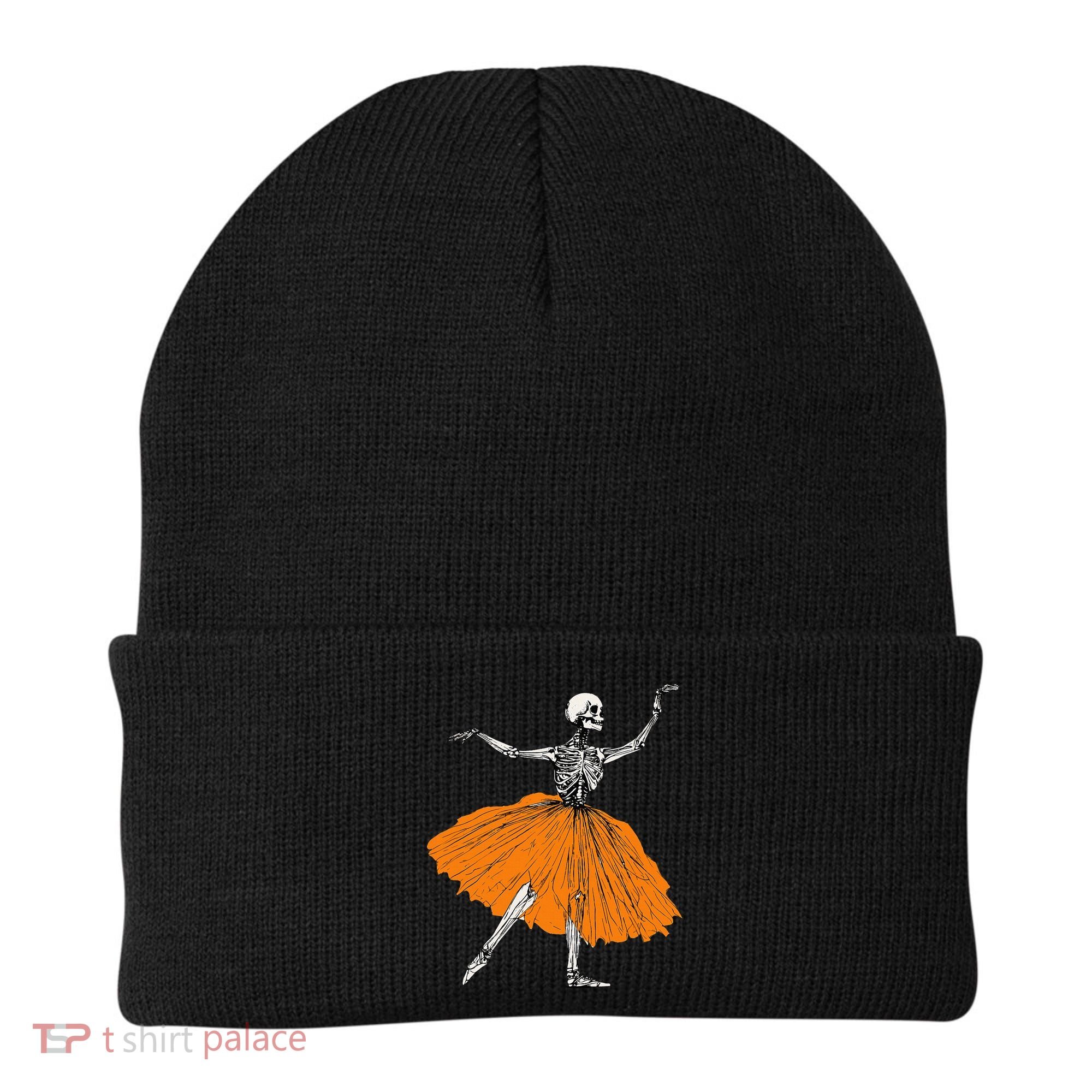 Skeleton Ballerina Dance Tutu Spooky Ballet Dancer Halloween Beanie