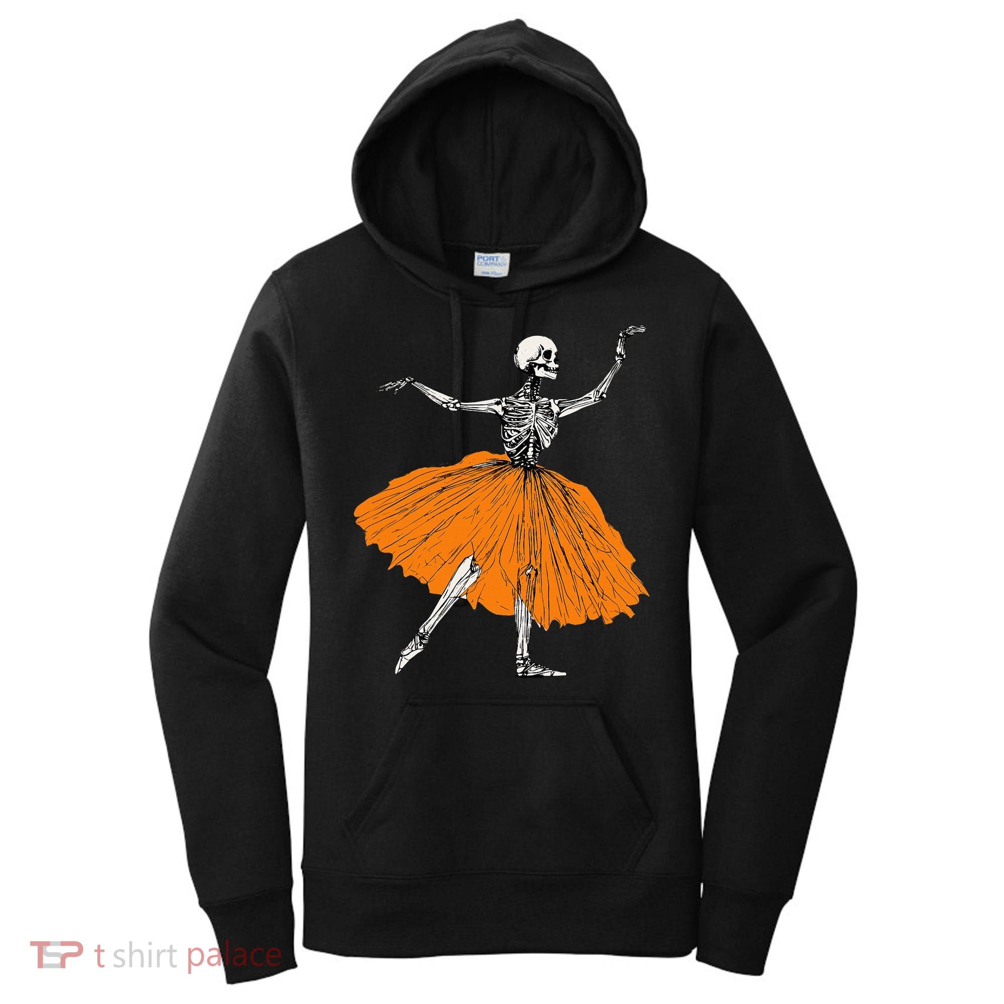 Skeleton Ballerina Dance Tutu Spooky Ballet Dancer Halloween Women's Hoodie