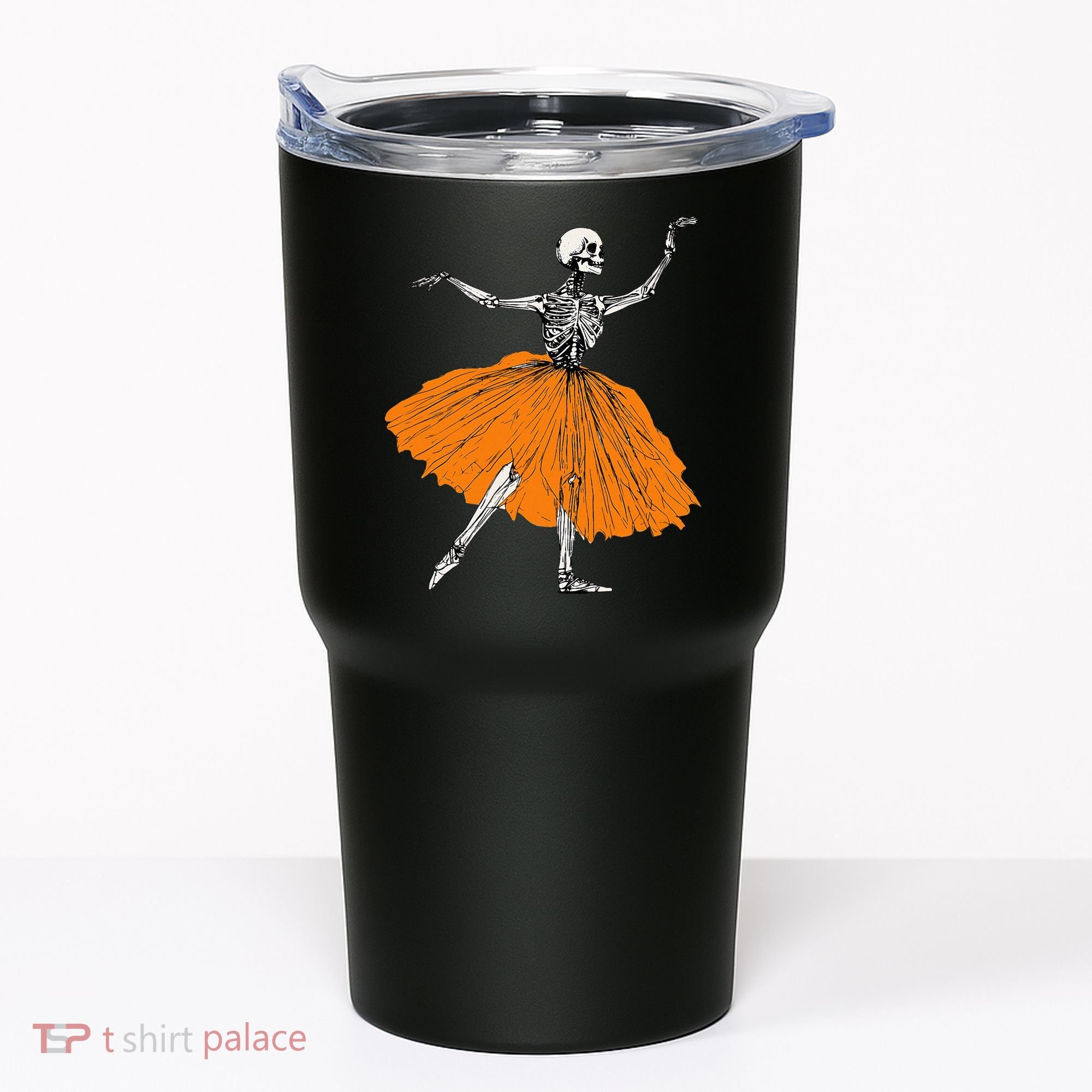 Skeleton Ballerina Dance Tutu Spooky Ballet Dancer Halloween Tumbler