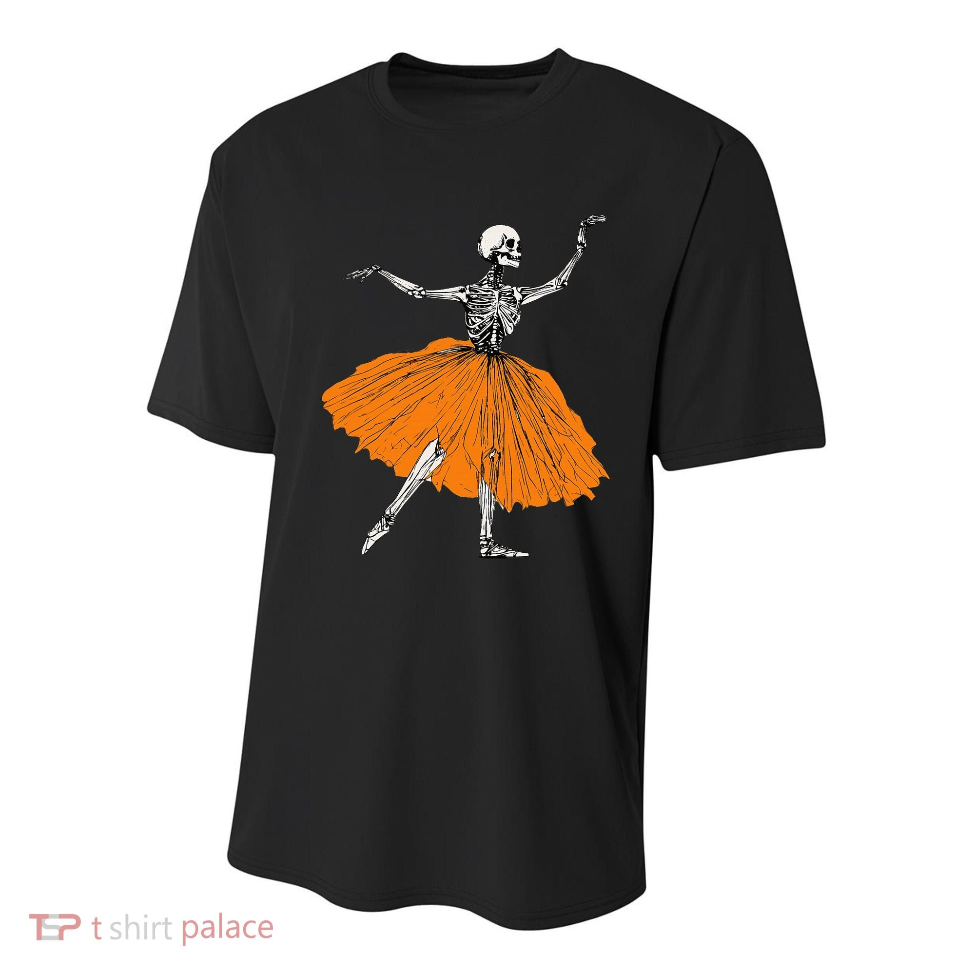 Skeleton Ballerina Dance Tutu Spooky Ballet Dancer Halloween Youth Performance Sprint T-Shirt