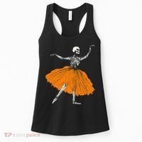 Skeleton Ballerina Dance Tutu Spooky Ballet Dancer Halloween Women's Tank Top thumb 0