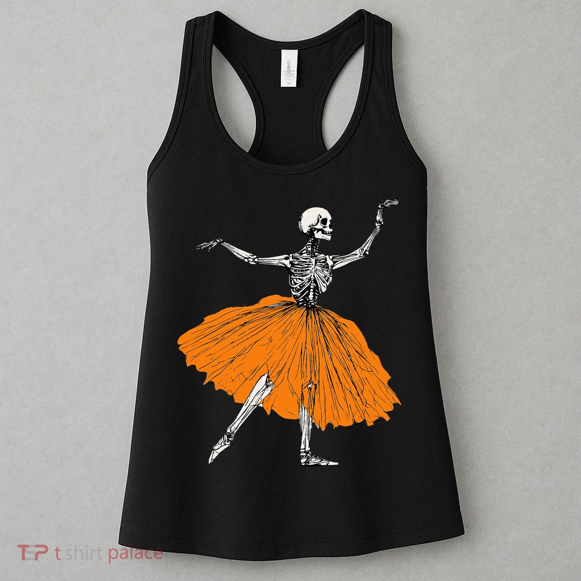 Skeleton Ballerina Dance Tutu Spooky Ballet Dancer Halloween Women's Tank Top