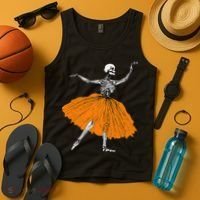 Skeleton Ballerina Dance Tutu Spooky Ballet Dancer Halloween Tank Top thumb 4