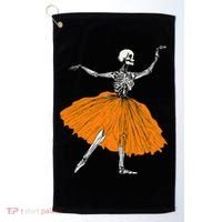 Skeleton Ballerina Dance Tutu Spooky Ballet Dancer Halloween Golf Towel thumb 0