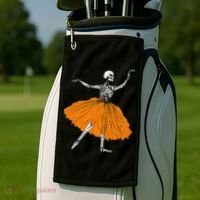 Skeleton Ballerina Dance Tutu Spooky Ballet Dancer Halloween Golf Towel thumb 2