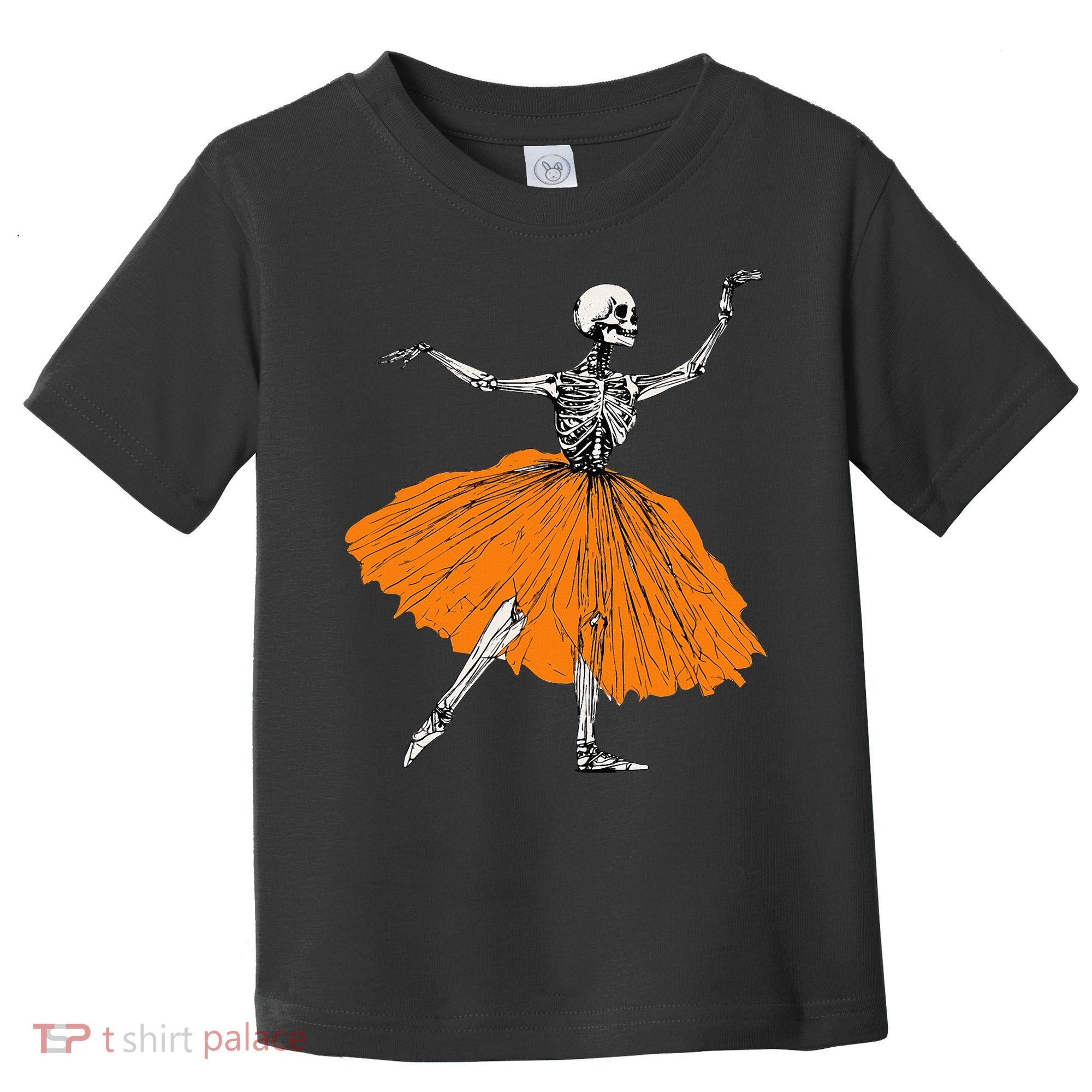 Skeleton Ballerina Dance Tutu Spooky Ballet Dancer Halloween Toddler T-Shirt