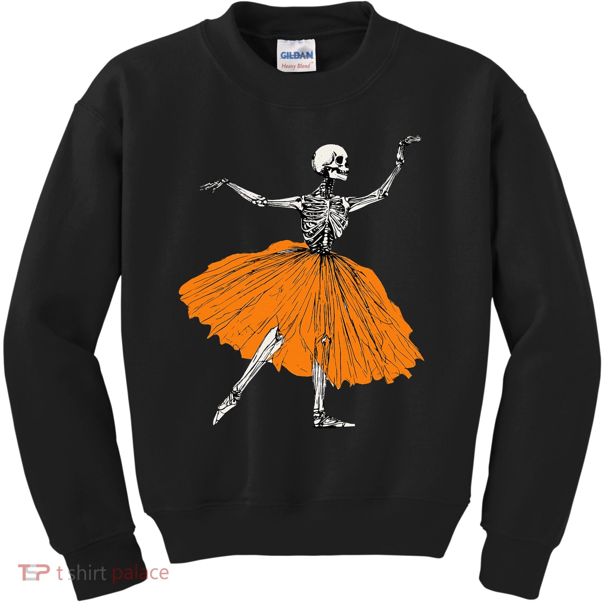 Skeleton Ballerina Dance Tutu Spooky Ballet Dancer Halloween Kids Sweatshirt