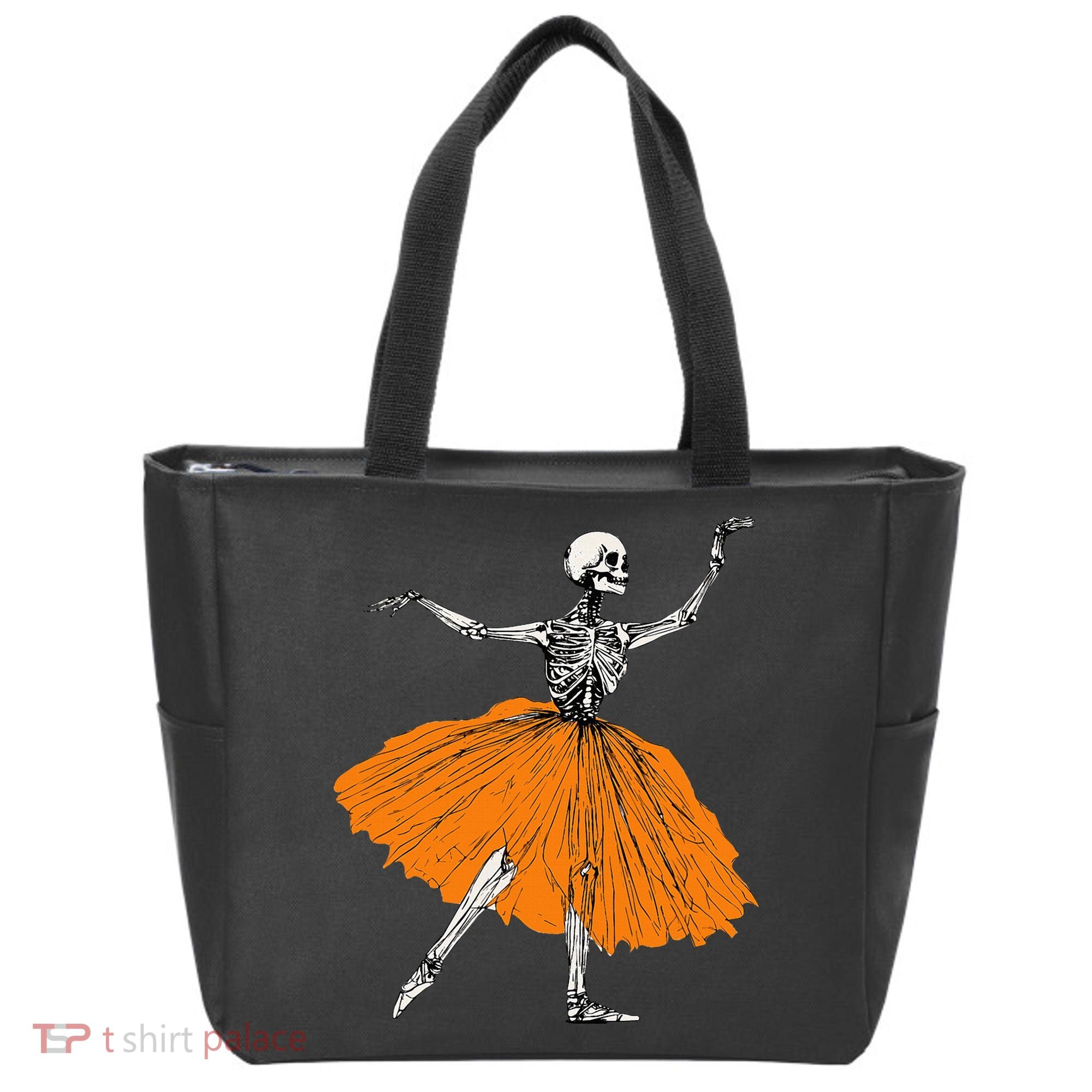 Skeleton Ballerina Dance Tutu Spooky Ballet Dancer Halloween Tote Bag