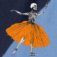 Skeleton Ballerina Dance Tutu Spooky Ballet Dancer Halloween Raglan Baseball Sleeve Shirt thumb 2