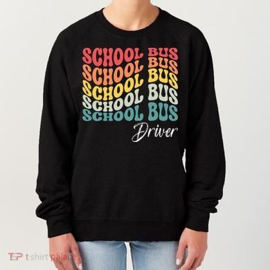 School Bus Driver Groovy Retro Funny Back To School Women's Sweatshirt
