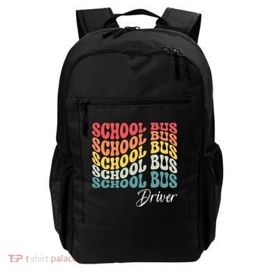 School Bus Driver Groovy Retro Funny Back To School Backpack