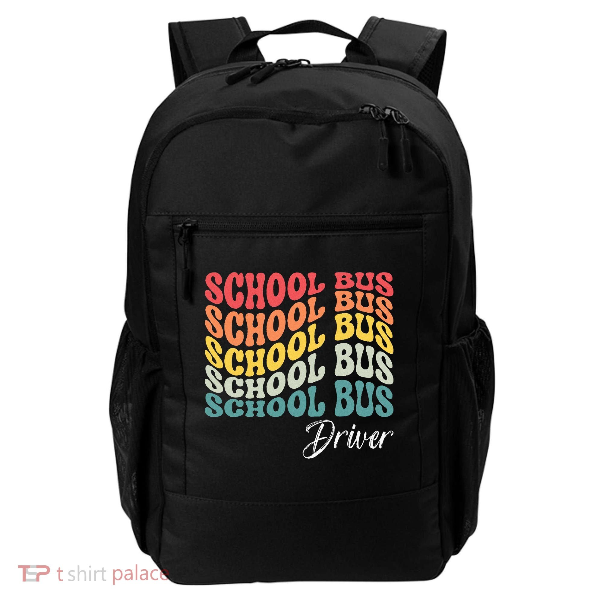 School Bus Driver Groovy Retro Funny Back To School Backpack