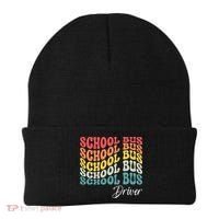 School Bus Driver Groovy Retro Funny Back To School Beanie thumb 0