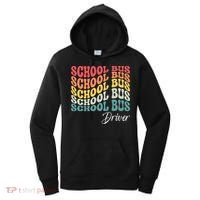 School Bus Driver Groovy Retro Funny Back To School Women's Hoodie thumb 0